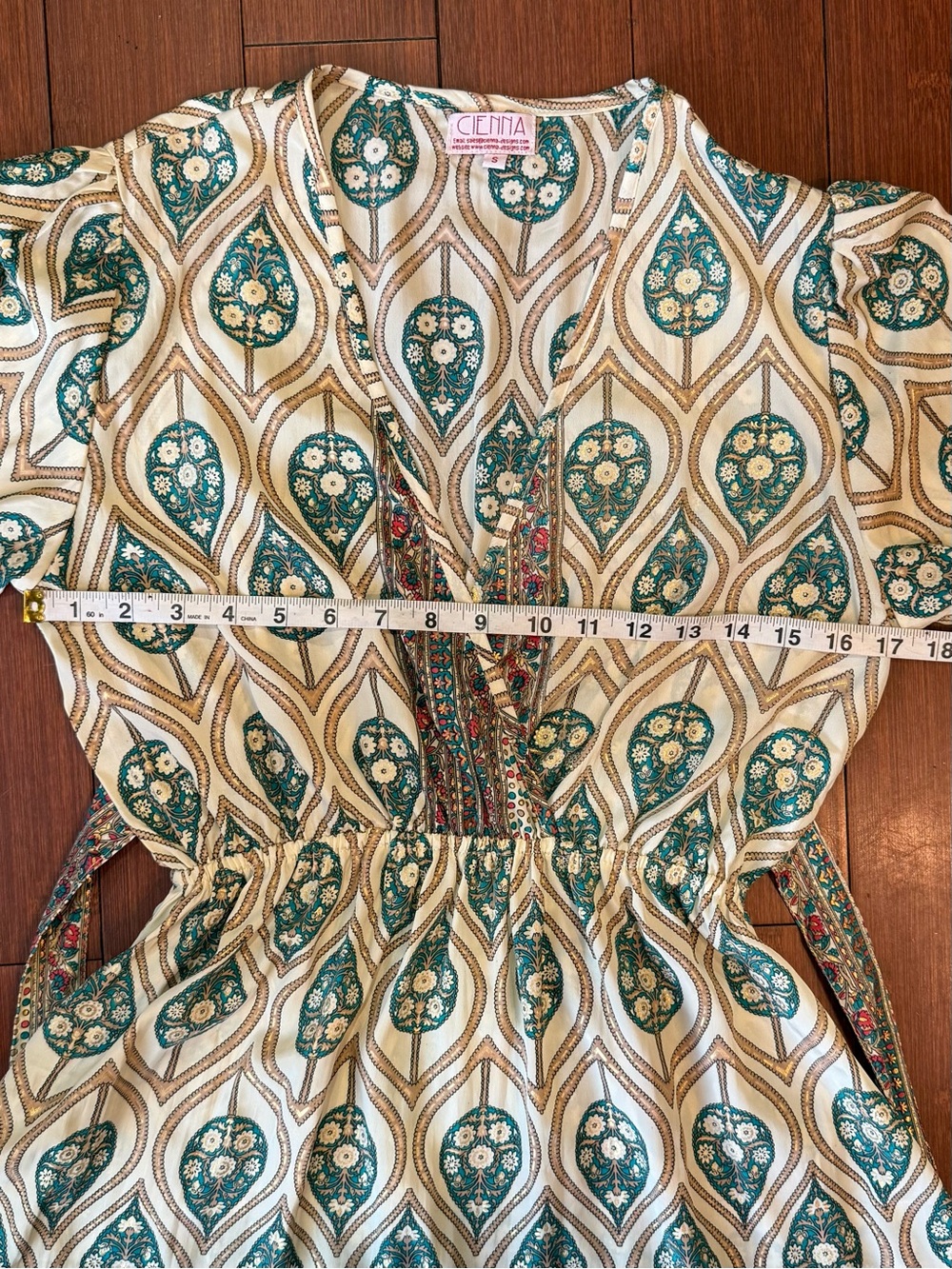 Cienna Silk Blend Boho Tie Waist Dress - Small - Picture 7 of 9